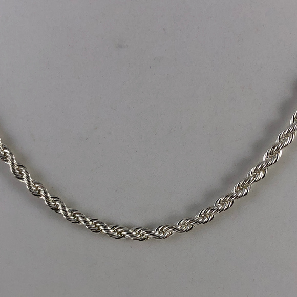 Sterling Silver 24 Inch Rope Chain Necklace - Picture 1 of 4